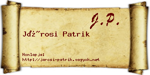 Járosi Patrik névjegykártya
